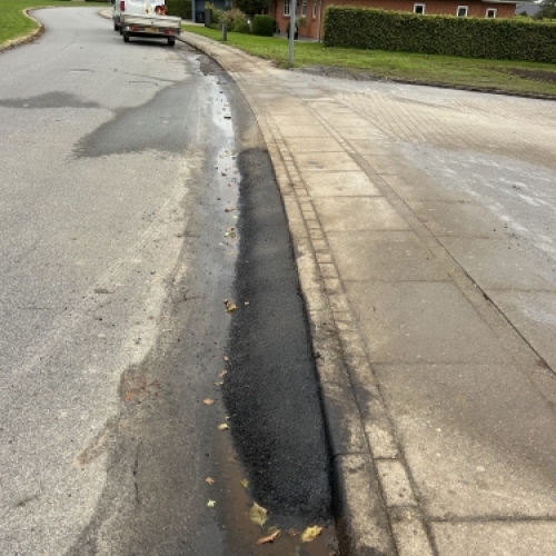 Reparation af belægning og kant ved vej med fokus på afvanding